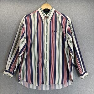 Alexander Julian Colours 90s Vintage Retro Stripe ButtonUp Shirt Mens Size Large